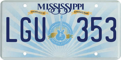 MS license plate LGU353