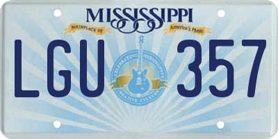 MS license plate LGU357