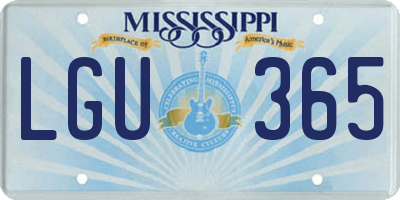 MS license plate LGU365