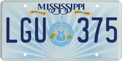 MS license plate LGU375