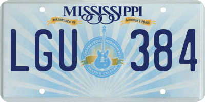 MS license plate LGU384