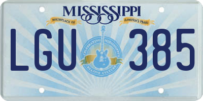 MS license plate LGU385