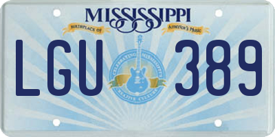 MS license plate LGU389