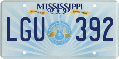 MS license plate LGU392
