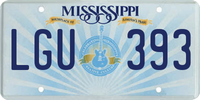 MS license plate LGU393
