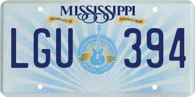 MS license plate LGU394