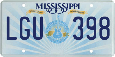 MS license plate LGU398