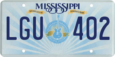 MS license plate LGU402