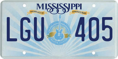MS license plate LGU405