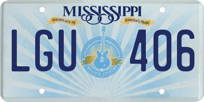 MS license plate LGU406