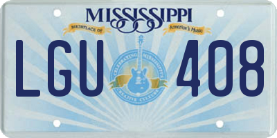 MS license plate LGU408