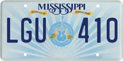 MS license plate LGU410