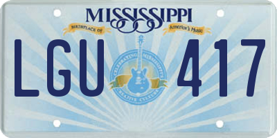 MS license plate LGU417