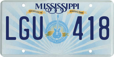 MS license plate LGU418