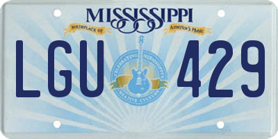 MS license plate LGU429
