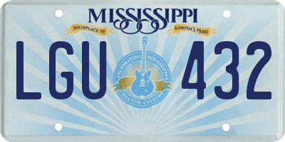 MS license plate LGU432