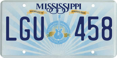 MS license plate LGU458