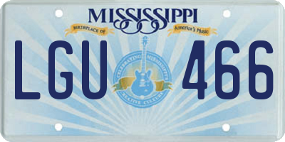 MS license plate LGU466