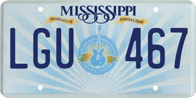 MS license plate LGU467