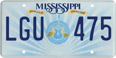 MS license plate LGU475
