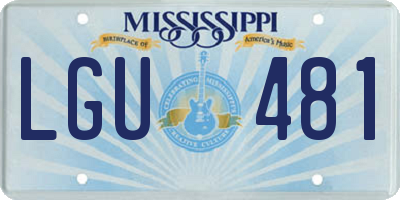 MS license plate LGU481