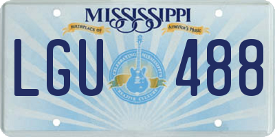 MS license plate LGU488