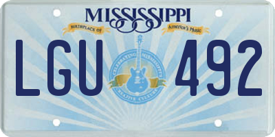 MS license plate LGU492