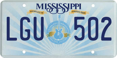 MS license plate LGU502