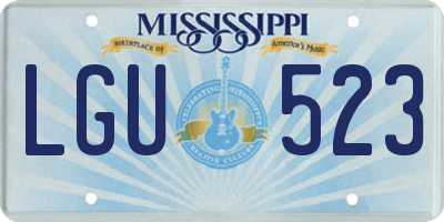 MS license plate LGU523