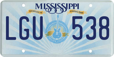 MS license plate LGU538