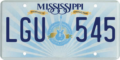 MS license plate LGU545