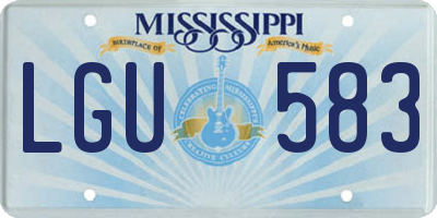 MS license plate LGU583