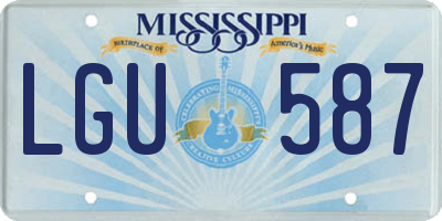 MS license plate LGU587