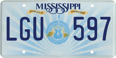 MS license plate LGU597