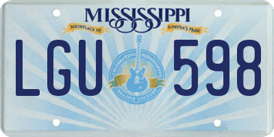 MS license plate LGU598