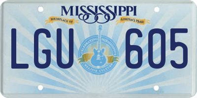 MS license plate LGU605