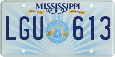 MS license plate LGU613