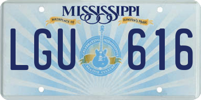 MS license plate LGU616