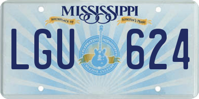 MS license plate LGU624