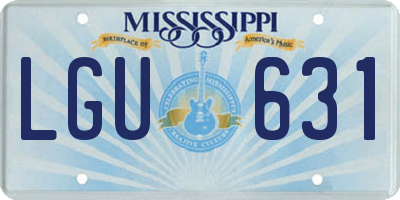 MS license plate LGU631