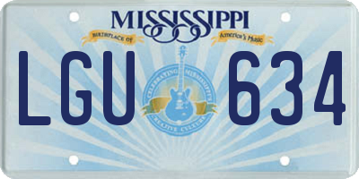MS license plate LGU634