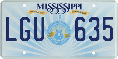 MS license plate LGU635