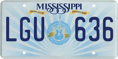 MS license plate LGU636