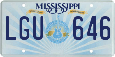 MS license plate LGU646