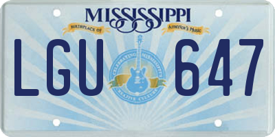 MS license plate LGU647