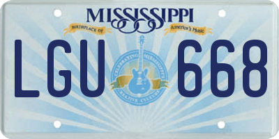 MS license plate LGU668