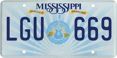 MS license plate LGU669
