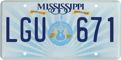 MS license plate LGU671