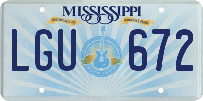 MS license plate LGU672