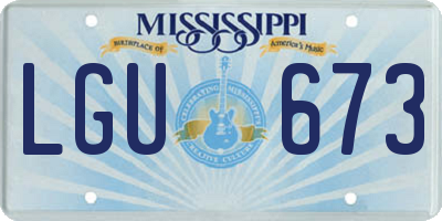 MS license plate LGU673
